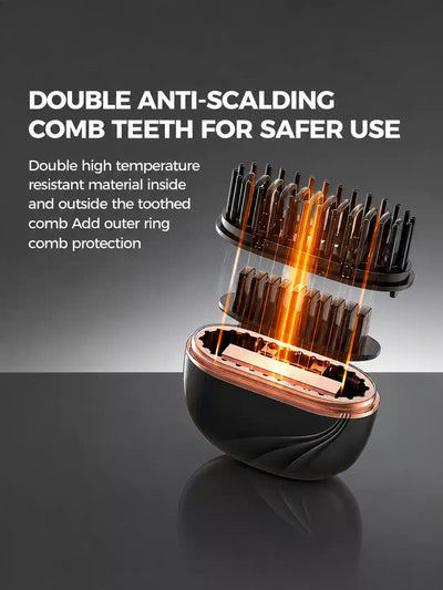 Wireless Portable Hair Straightener Comb | Rechargeable Mini Straightening Brush with 3 Heat Levels